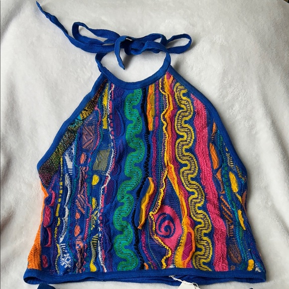 🖤Vintage NWT🔺RARE 💕 COOGI 3D Textured Knit Halter Top and Skirt Set - Picture 3 of 15